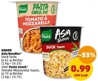 PENNY KNORR Asia Noodles 61 g oder Pasta Snack 72 g Becher Angebot