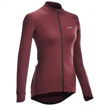 Decathlon Radtrikot langarm fahrrad grvl900 merino damen weinrot Angebot