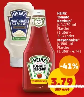 PENNY HEINZ Tomato Ketchup 1170 ml oder Mayonnaise 800 ml Flasche Angebot