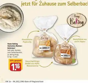 REWE Home Baking Steinofen Meister Brötchen Angebot