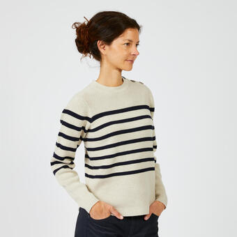 Decathlon Segelpullover damen beige/blau Angebot