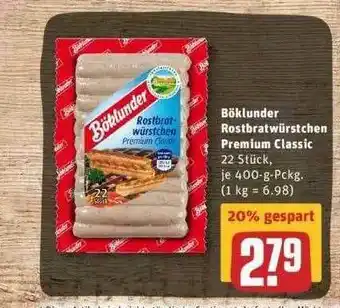 REWE Böklünder Rostbratwürstchen Premium Classic Angebot