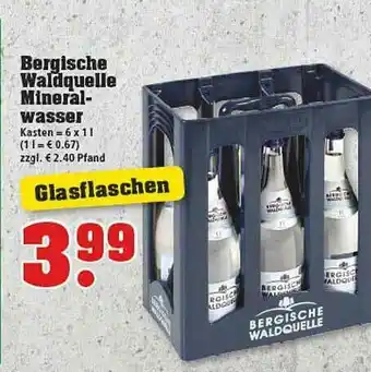 trinkgut Bergische Waldquelle Mineralwasser Angebot