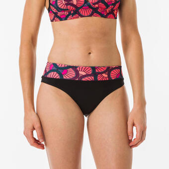 Decathlon Bikini-hose damen hoher figurformender taillenbund nora supai diva schwarz/rosa Angebot