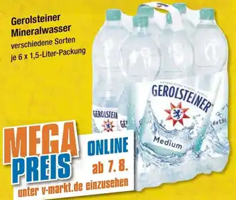 V Markt Gerolsteiner Mineralwasser 6 x 1,5-Liter-Packung Angebot