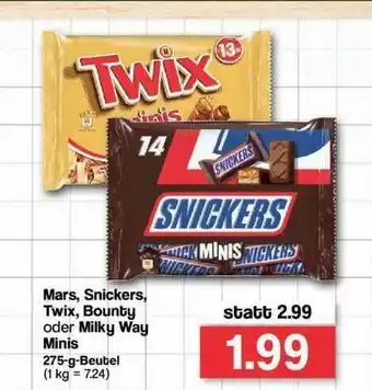 Famila Nord Ost Mars, Snickers, Twix, Bounty Oder Milky Way Minis Angebot