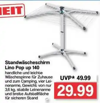 Famila Nord Ost Leifheit Standwäscheschirm Lino Pop Up 140 Angebot