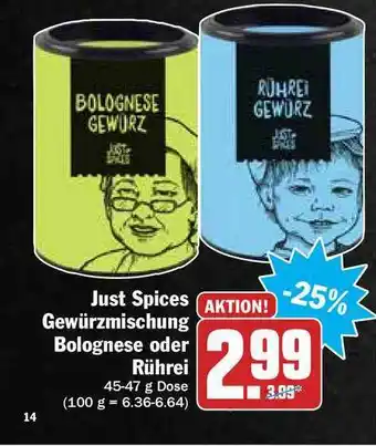 Hit Just Spices Gewürzmischung Bolognese Oder Rührei Angebot