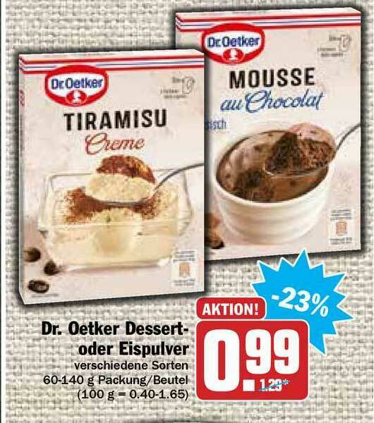 Dr. Oetker Dessert Oder Eispulver Angebot bei Hit