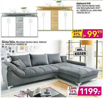 Möbel Boss Garnitur Killan, Highboard Drift Angebot