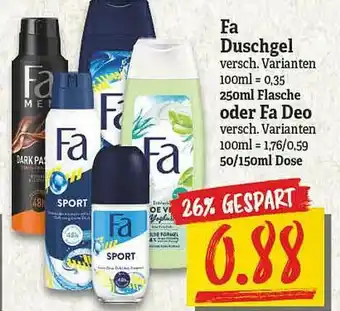 NP Discount Fa Duschgel Oder Fa Deo Angebot