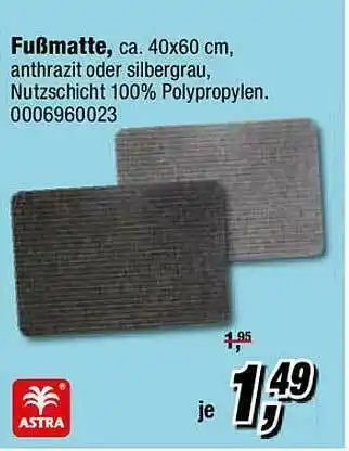 Opti Wohnwelt Fußmatte Astra Angebot