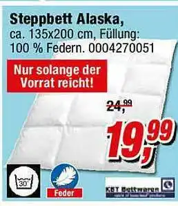 Opti Wohnwelt Steppbett Alaska Angebot