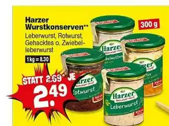 Repo Markt Harzer Wurstkonserven Angebot