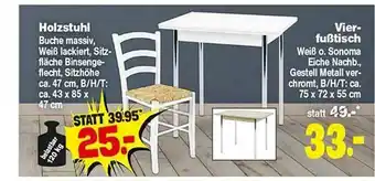 Repo Markt Holzstuhl, Vierfußtisch Angebot