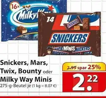 Famila Nord Ost Snickers, Mars, Twix, Bounty Oder Milky Way Minis Angebot