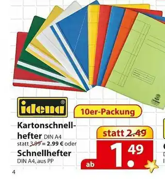 Famila Nord Ost Idena Kartonschnell Hefter Oder Schnellhefter Angebot