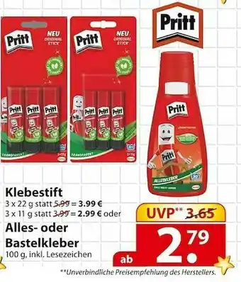 Famila Nord Ost Pritt Klebestift Oder Alles Oder Bastelkleber Angebot