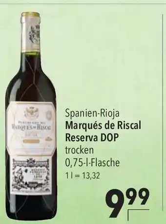 CITTI Markt Marqués de Riscal Reserva DOP trocken 0,75-l-Flasche Angebot