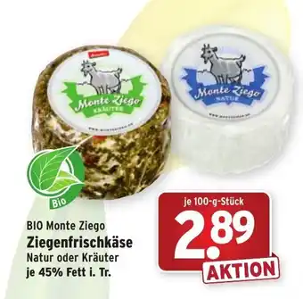 Wasgau Bio Monte Ziego Ziegenfrischkäse 100g Angebot