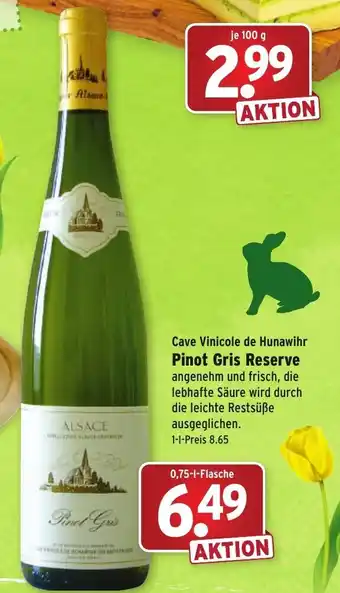 Wasgau Cave Vinicole de Hunawihr Pinot Gris Reserve 0,75L Angebot