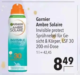 CITTI Markt Garnier Ambre Solaire Invisible protect Sprühnebel für Ge-sicht & Körper, LSF 30 200-ml-Dose Angebot