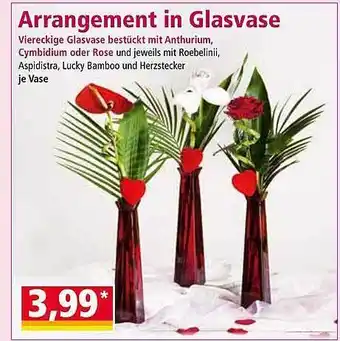 Norma Arrangement In Glasvase Angebot