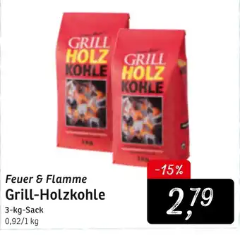 KONSUM Feuer & Flamme Grill Holzkohle 3kg Angebot