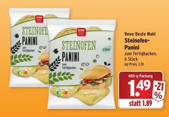 Wasgau Rewe Beste Wahl Steinofen Panini 480g Angebot