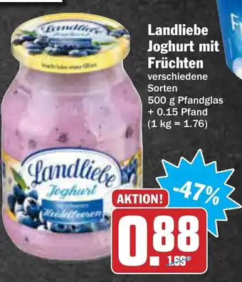 AEZ Landliebe Joghurt mit Früchten 500g Angebot