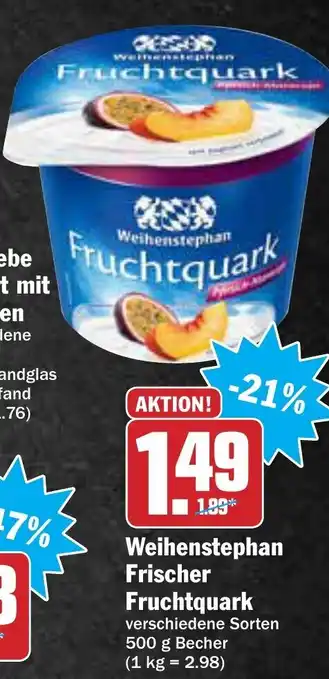 AEZ Weihenstephan Frischer Fruchtquark 500g Becher Angebot