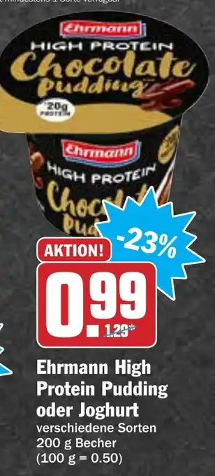 AEZ Erhmann High Protein Pudding oder Joghurt 200g Becher Angebot