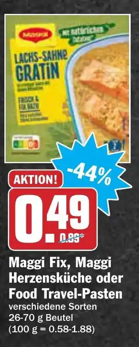 AEZ Maggi Fix, Herzensküche oder Food Travel Pasten 26-70g Beutel Angebot