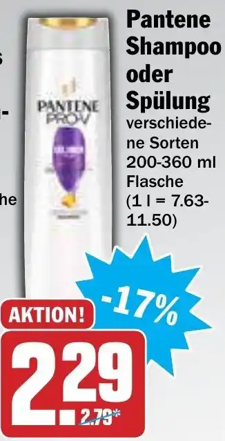 AEZ Pantene Shampoo oder Spülung 200-360ml Angebot