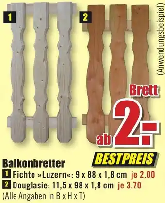 B1 Discount Baumarkt Balkonbretter Angebot