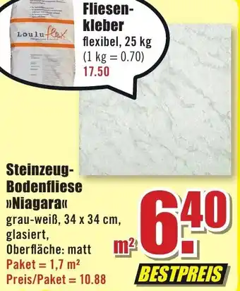 B1 Discount Baumarkt Steinzeug-Bodenfliese >>Niagara<< Angebot