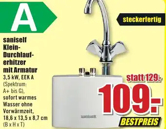 B1 Discount Baumarkt Saniself Klein-Durchlauferhitzer mit Armatur Angebot