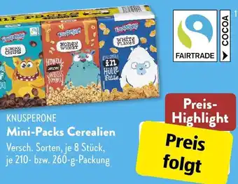 Aldi Süd KNUSPERONE Mini-Packs Cerealien 210-260 g Packung Angebot