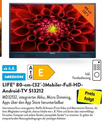 Aldi Süd MEDION LIFE® 80-cm-(32"-)Mobiler-Full-HD-Android-TV S13212 Angebot