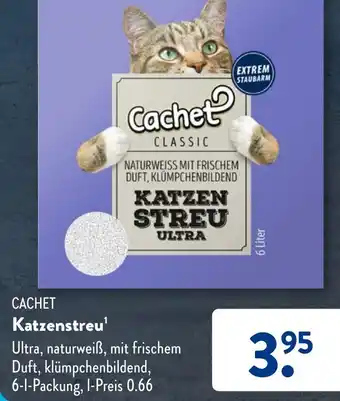 Aldi Süd CACHET Katzenstreu 6 L Packung Angebot