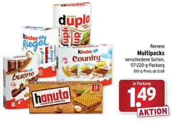 Wasgau Ferrero Multipacks 117-220g Angebot