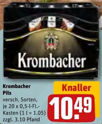 REWE Krombacher Pils 20x0,5 L-Fl. Kasten Angebot