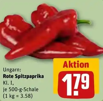 REWE Rote Spitzpaprika 500 g Schale Angebot