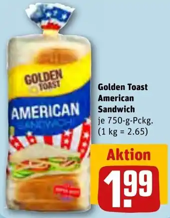 REWE Golden Toast American Sandwich 750 g Pckg. Angebot