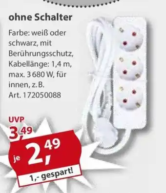 Sonderpreis Baumarkt Dreifachsteckdose ohne Schalter Angebot