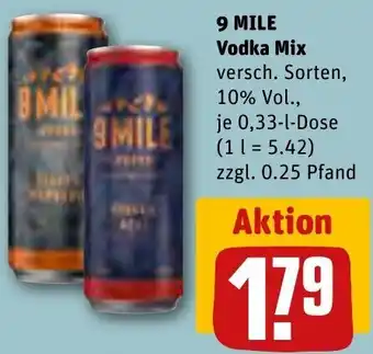 REWE 9 MILE Vodka Mix 0,33 L Dose Angebot