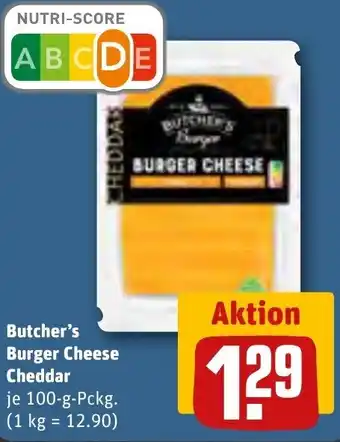 REWE Butcher's Burger Cheese Cheddar 100 g Pckg. Angebot