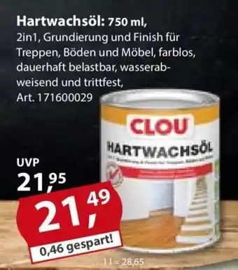 Sonderpreis Baumarkt CLOU Hartwachsöl: 750 ml, Angebot