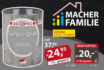 Sonderpreis Baumarkt DECOPRO Garten-Grau 2.5L Angebot