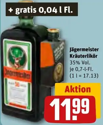 REWE Jägermeister Kräuterlikör 0,7 L-Fl. Angebot